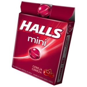 Bala Halls Mini Sabor Cereja Sem Açúcar Com 15g