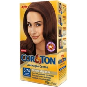 Tintura Cor e Ton Niely Kit 5.74 Marrom Acobreado
