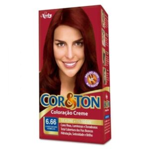 Tintura Cor e Ton Niely Kit 6.66 Louro Escuro Vermelho
