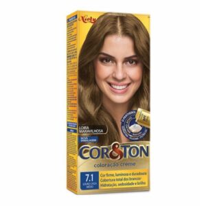 Tintura Cor e Ton Niely Kit 7.1 Louro Cinza Medio
