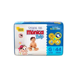 Fralda Turma da Monica Mega Baby Tamanho G Com 44 Unidades