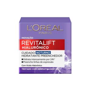 Creme Facial Anti-Idade LOréal Paris Revitalift Hialurônico Noturno Com 49g