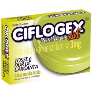 Ciflogex 3mg Sabor Menta-Limão Diet Com 12 Pastilhas