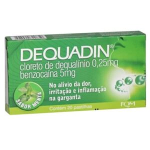 Dequadin Sabor Menta Com 20 Pastilhas Farmoquímica