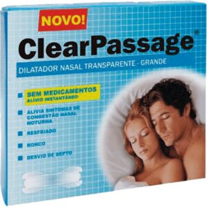 Dilatador Nasal Clear Passage Transparente Grande Com 9 Unidades