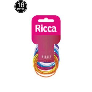 Elástico de Cabelo Com Metal 2mm Ricca Colors Ref-889 Com 18 Unidades
