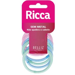 Elástico de Cabelo Com Metal 5mm Ricca Colors Ref-889 Com 6 Unidades