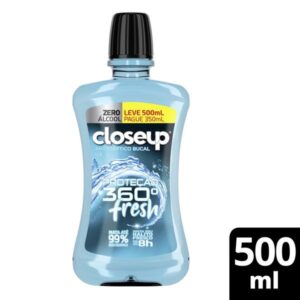 Enxaguante Bucal CloseUp 360 Zero Alcool Com 500ml