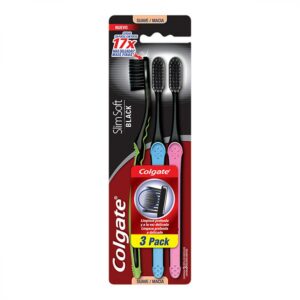 Escova Dental Colgate Slim Soft Black Com 3 Unidade
