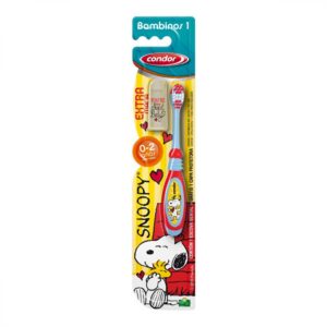 Escova Dental Condor Snoopy Extra Macia de 0 a 2 Anos Com Capa Protetora Unidade