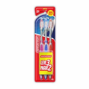 Escova Dental Dentalclean Basic Color Média Com 3 Unidades