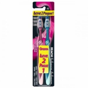 Escova Dental Johnsons Reach Confort Clean Média 40 Grande Com 2 Unidades