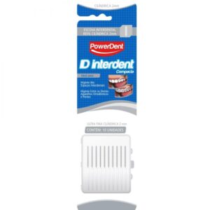 Escova Dental Powerdent Interdental Cilíndrica Ultra Fina 2mm Com 10 Unidades