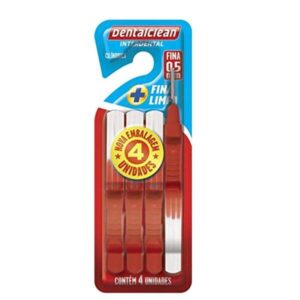 Escova Interdental Cilíndrica Fina Dentalclean 0,5mm Com 4 Unidades