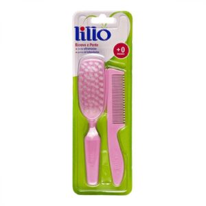 Conjunto Escova e Pente Lillo Rosa Unidade