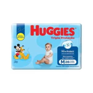 Fralda Huggies Jumbo Tripla Proteção Tamanho M Com 28 Unidades