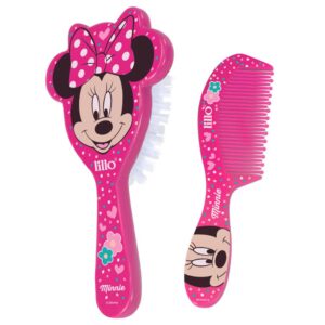 Conjunto Escova e Pente de Cabelo Lillo Minnie Rosa Com 2 Unidades