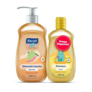 Kit Baruel Baby Sabonete Líquido Glicerina 400ml + Shampoo Suave 210ml