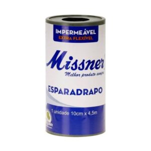 15366336087-7896544910102.jpg Esparadrapo Impermeável Missner Branco 10cm x 4,5m Unidade
