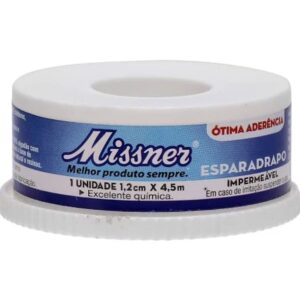 15366336188-7896544900073.jpg Esparadrapo Impermeável Missner Branco 1,2cm x 4,5m Unidade
