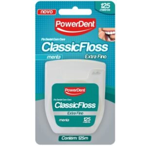 Fio Dental Powerdent Classic Floss Extra Fino Com 125 Metros