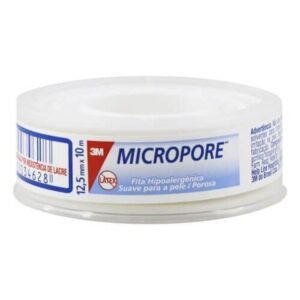 Fita Micropore Hipoalergênica Branca 3M 12,5mm x 10m Rolo