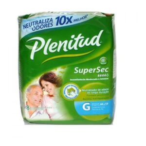 Fralda Geriatrica Plenitud SuperSec Tamanho G Com 8 Unidades