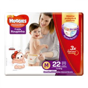 Fralda Huggies Supreme Care Roupinha Jumbo M Com 22 Unidades
