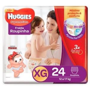 Fralda Huggies Supreme Care Roupinha Mega XG Com 24 Unidades