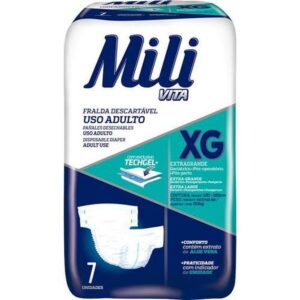 Fralda Geriátrica Mili Vita Care Premium XG Com 7 Unidades