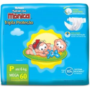 Fralda Turma da Mônica Mega Tamanho P Com 60 Unidades