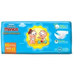 Fralda Turma da Mônica Mega Tamanho XG Com 42 Unidades