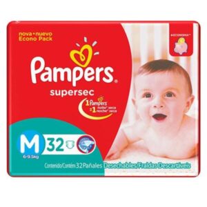 Fralda Pampers Básica Pacotão Tamanho M Com 32 Unidades