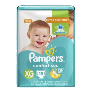 Fralda Pampers Confort Sec Tamanho XG Com 18 Unidades