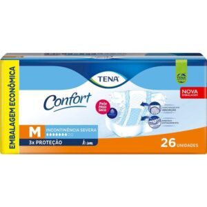 15366337075-7896770900267.jpg Fralda Tena Confort Mega Unissex Tamanho M Com 26 Unidades