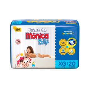 Fralda Turma da Monica Jumbo Baby Tamanho XG Com 20 Unidades