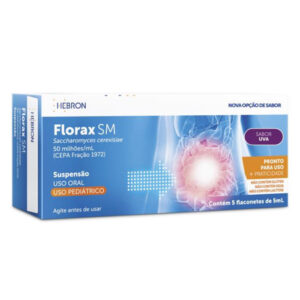 Florax SM 50milhões/ml Pediátrico Uva Com 5 Flaconetes de 5ml Cada Hebron