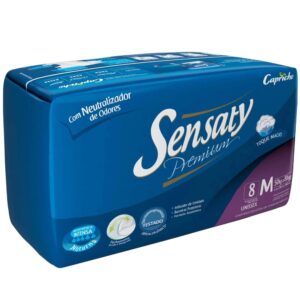 Fralda Geriátrica Sensaty Premium Tamanho M Com 8 Unidades