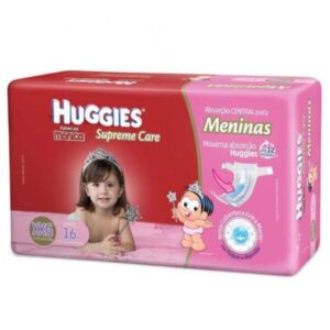 Fralda Huggies Supreme Care Menina Tamanho XXG Com 16 Unidades