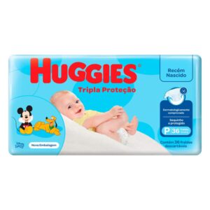 15366338871-7896007552443.jpg Fralda Huggies Tripla Proteção Recém Nascido P Com 32 Unidades