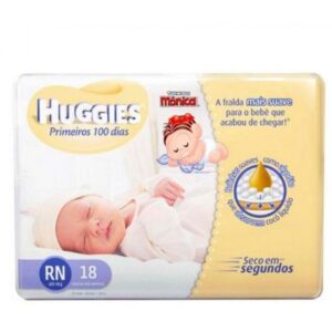 15366338882-7896007546916.jpg Fralda Huggies Turma da Mônica 100 Dias Recém Nascido RN Com 18 Unidades