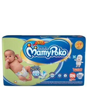 Fralda MamyPoko Super Seca Tamanho RN Com 36 Unidades