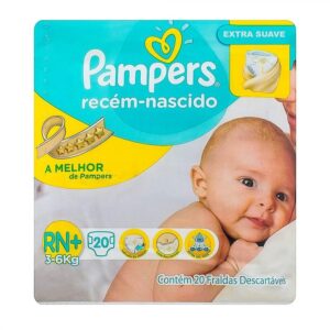 Fralda Pampers Recém Nascido Extra Suave Com 20 Unidades