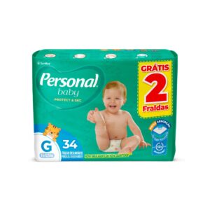 Fralda Personal Baby Protect e Sec Mega Tamanho G Com 34 Unidades