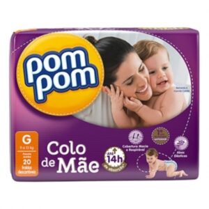 Fralda Pom Pom Jumbo Colo de Mãe Tamanho G Com 20 Unidades