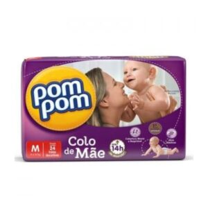Fralda Pom Pom Jumbo Colo de Mãe Tamanho M Com 24 Unidades