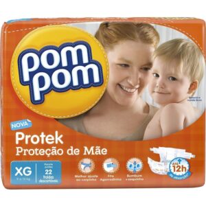 Fralda Pom Pom Jumbo Protek Tamanho XG Com 22 Unidades
