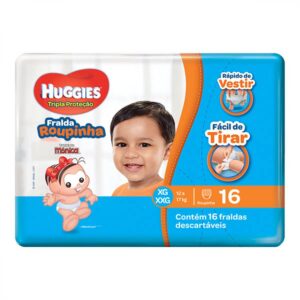 Fralda Turma da Mônica Huggies Roupinha Jumbo Tamanho XG-XXG Com 16 Unidades