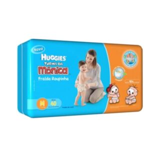 Fralda Turma da Mônica Huggies Veste Fácil Mega Tamanho M Com 40 Unidades