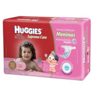 Fralda Turma da Mônica Supreme Care Meninas Tamanho XG Com 16 Unidades